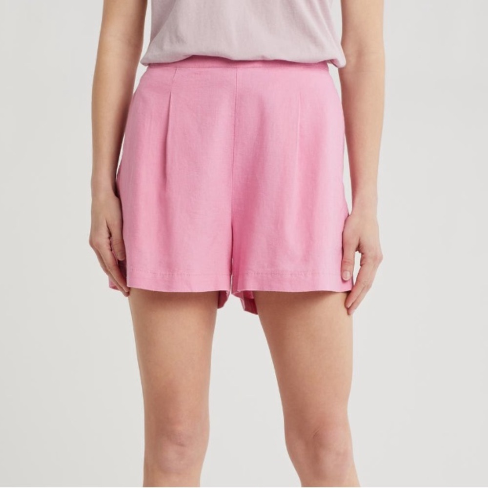 NWT Madewell Solid Linen Blend Shorts, Retro Pink, Women’s XS